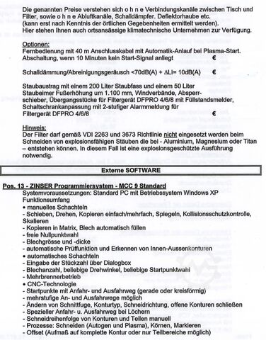 Plasma oxy-fuel cutting machine Zinser 2426N