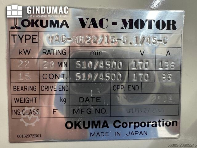 Vertical Turning Machine Okuma LVT 300-M