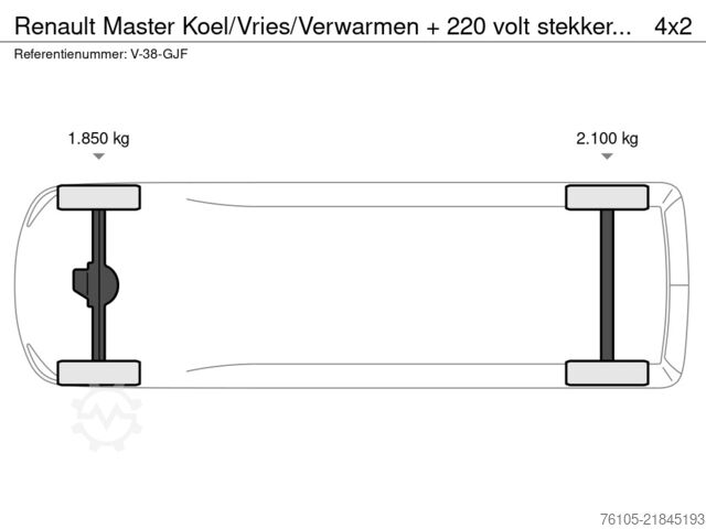 شاحنة تبريد Renault Master Koel/Vries/Verwarmen + 220 volt stekker ...