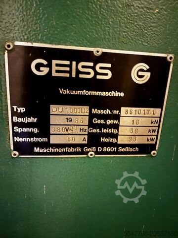 Tepelný tvarovač Geiss DU1000 U2