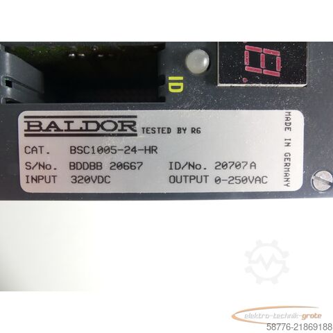Komponenta Baldor BSC1005-24-HR Servoantrieb INPUT 320VDC ID/No: 20707A SN: BDDBB20667