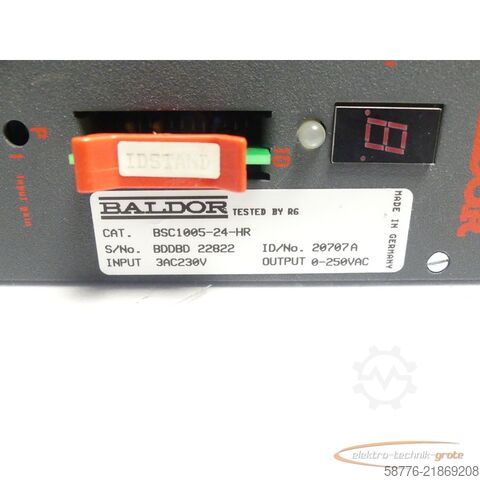 Komponent Baldor BSC1005-24-HR Servoantrieb INPUT 320VDC ID/No: 20707B SN: BDDBD22822