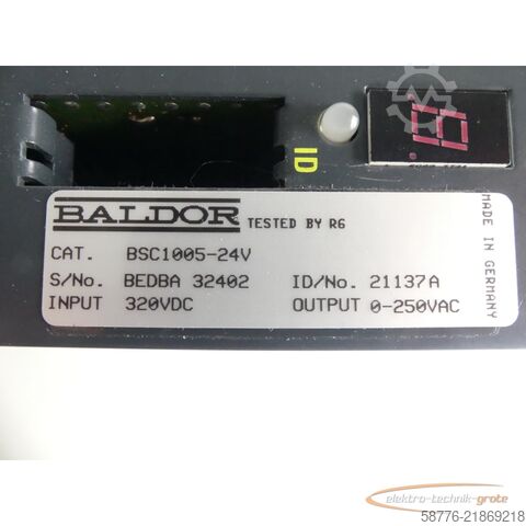Komponente Baldor BSC1005-24V Servoantrieb INPUT 320VDC ID/No: 21137A SN: BEDBA32402