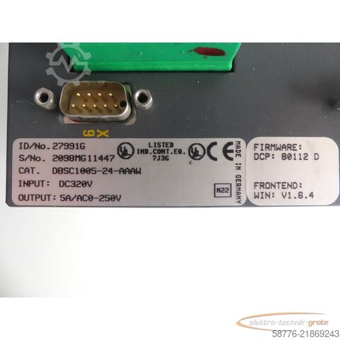 Komponent Baldor DBSC1005-24-AAAW Servoantrieb INPUT ID/No: 27991G SN: 2098MG11447