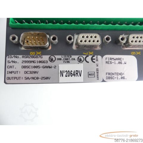 Komponenta Baldor DBSC1005-GAAW-2 Servoantrieb INPUT ID/No: ASR28687G SN: 2999MG10663