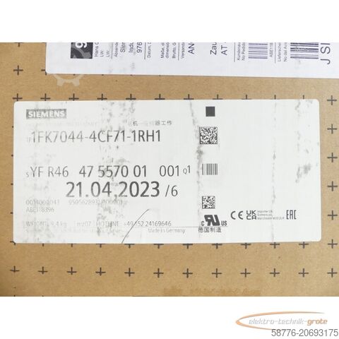 Κινητήρας Siemens Siemens 1FK7044-4CF71-1RH1 Synchronmotor SN: YFR4647557001001 --