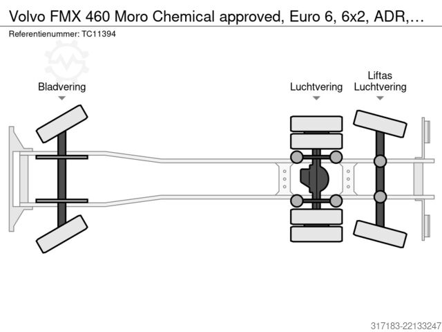 Sugande fordon Volvo FMX 460 Moro Chemical approved, Euro 6, 6x2, AD...
