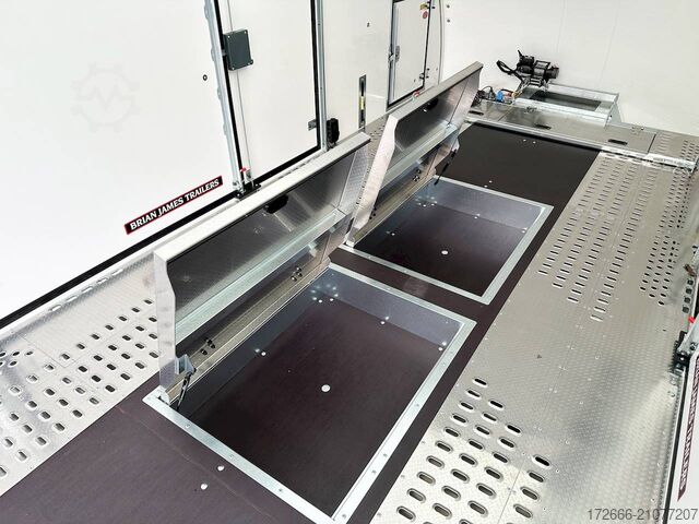 Furgón portacoches Brian James Trailer RACE TRANSPORTER 6 | 396-3030 | TRIDEM | ZUSATZRAMPEN  550X235X199CM 3500KG GESCHLOSSENER AUTOTRAILER | SCHWARZ