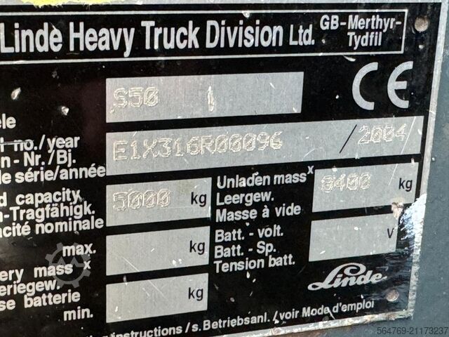 бічний навантажувач Linde S50 / Perfect condition