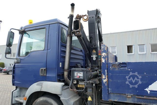 Camión de plataforma MAN 18.280 TGM 4x2, Hiab 099B-1Hiduo, Funk, Klima