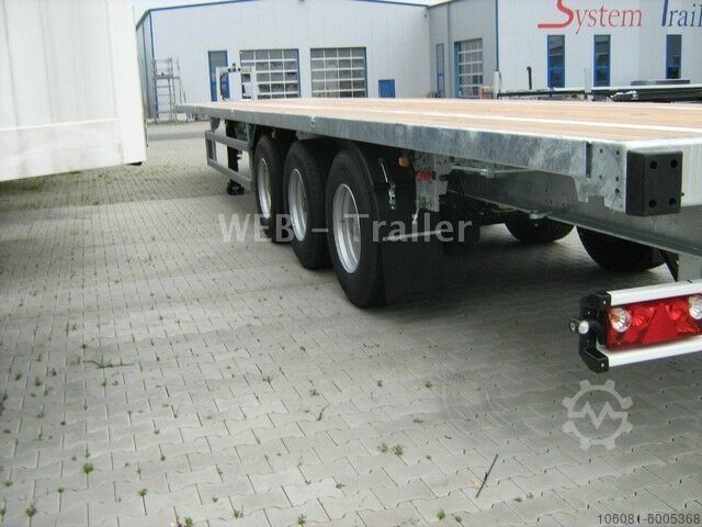 Treler separa dengan platform kerja WEB-TRAILER HARTHOLZBODEN-PLATEAU 3-ACHS