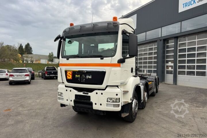 Camion benne à bras amovible MAN TGS 35.480 8x4 Hiab 26T