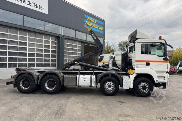 Camion benne à bras amovible MAN TGS 35.480 8x4 Hiab 26T