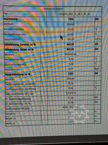 Amonijak/voda apsorpciona rashladna jedinica Ago Congelo Absorbtionskältemaschine Congelo 660 - 6
