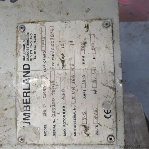 HP 10 minkšto plieno Cumberland Bade malūno tipo 56T granuliatorius CUMBERLAND 56T