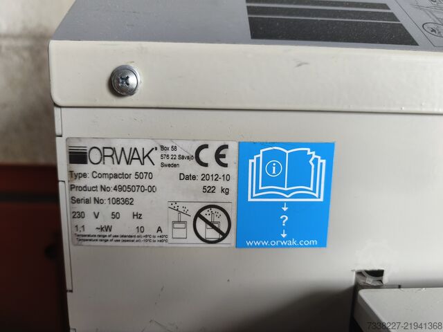 Presă de compactare deșeuri cu 3 camere Orwak Compactor 5070