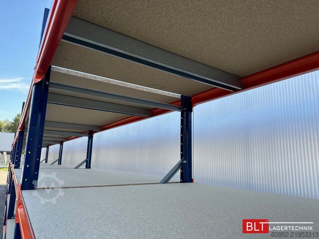 Wide span storage rack ca. 13,35 lfm. Weitspannregale H: 200 cm T: 80 cm , 400 kg Fachlast , 4 Ebenen