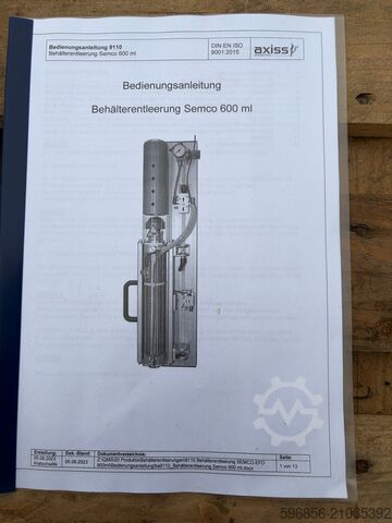 Enhet for tømming av patroner / beholdere SEMCO 600 ml – akse Urządzenie do opróżniania kartuszy / pojemników SEMCO 600 ml – axiss Urządzenie do opróżniania kartuszy / pojemników SEMCO 600 ml – axiss