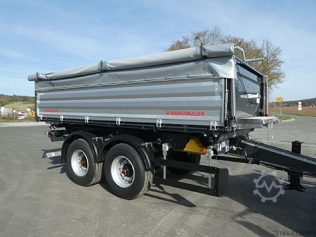 Tipper sa 3 strane Schwarzmüller Tandem-Kippanhänger bündig, Plane, Zurrringe