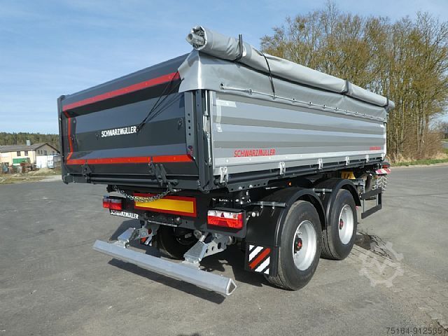 Tipper sa 3 strane Schwarzmüller Tandem-Kippanhänger bündig, Plane, Zurrringe