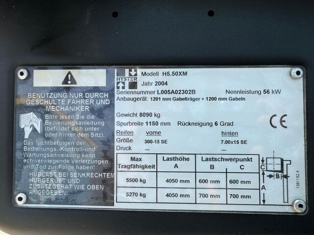 4-колесный вилочный погрузчик Hyster H 5.5 XM // Full cabin // Only 6089 hour