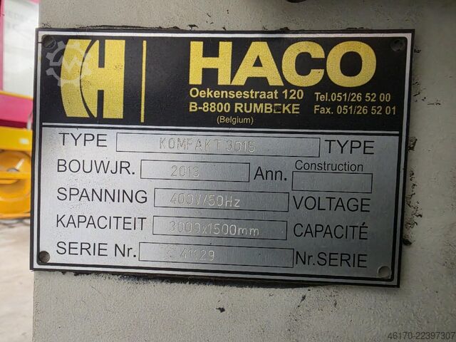 Plasma cutting machine Haco Kompakt 3015