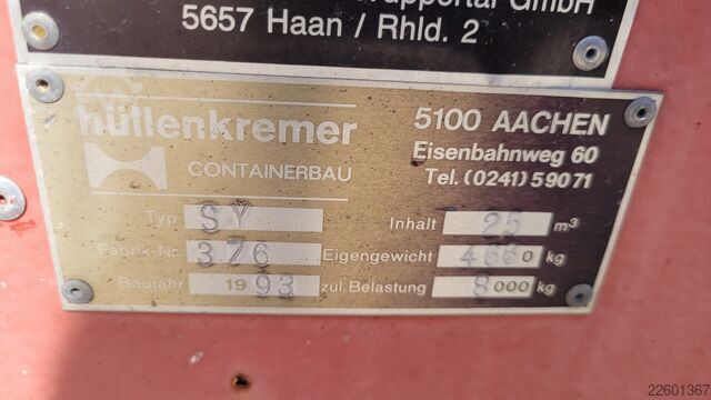 Roll-off container Hüllenkremer Werkzeug/Material Abrollcontainer