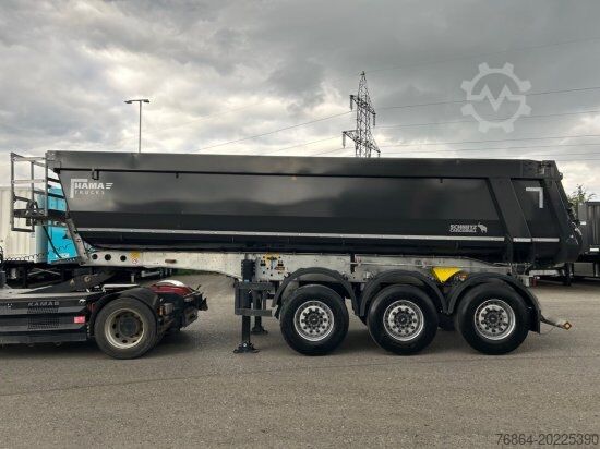 Billenős félpótkocsi SCHMITZ KIPPMULDE 24M³, STAHL-LIGHT CHASSIS, LIFTACHSE, ROLLPLANE