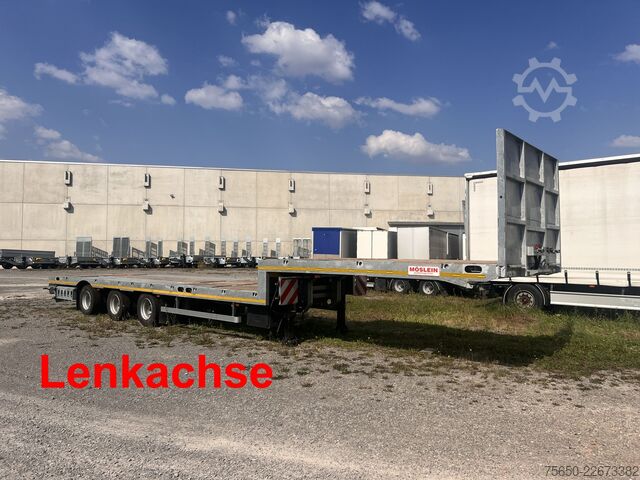 กึ่งพ่วงพื้นต่ำ Möslein ST 3 Plato 8,7  3 Achs Satteltieflader Plato 45 t GGfür Fertigteile, Baumaschinen