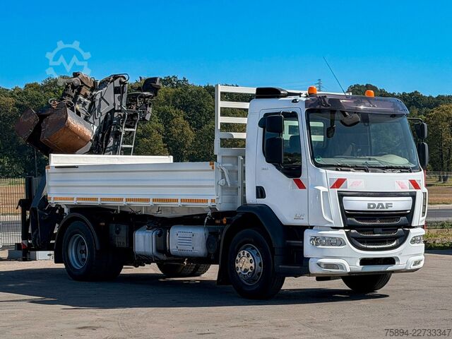卡车装载式起重机 DAF LF 310 * Kipper 4,60 m + KRAN / Bordmatic!