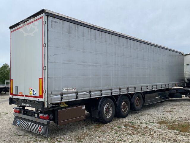 Open semitrailer with tarp SCHWARZMÜLLER Standard_ SAF_ LASI Code XL_ PK_ Liftachse