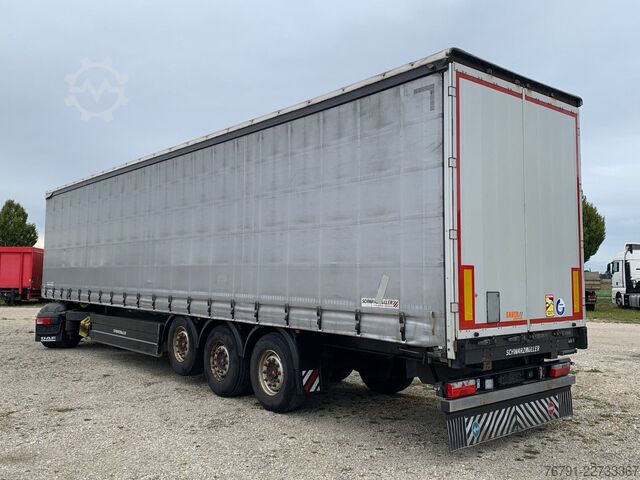 Open semitrailer with tarp SCHWARZMÜLLER Standard_ SAF_ LASI Code XL_ PK_ Liftachse