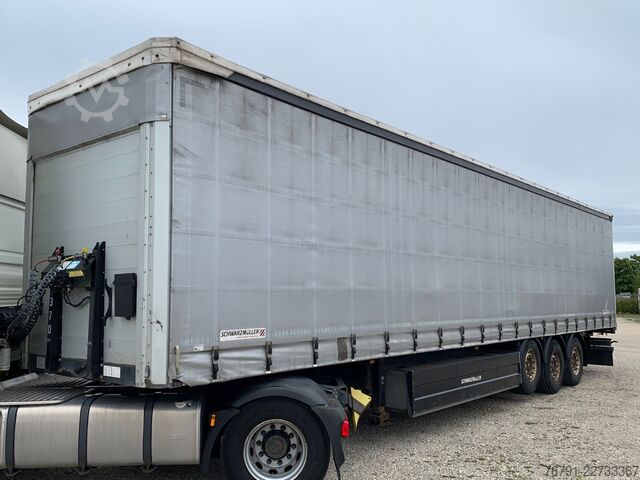 Open semitrailer with tarp SCHWARZMÜLLER Standard_ SAF_ LASI Code XL_ PK_ Liftachse