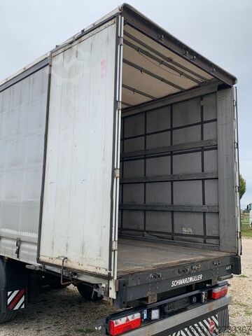 Open semitrailer with tarp SCHWARZMÜLLER Standard_ SAF_ LASI Code XL_ PK_ Liftachse