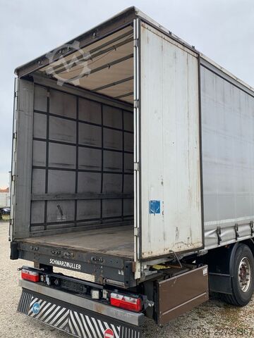 Open semitrailer with tarp SCHWARZMÜLLER Standard_ SAF_ LASI Code XL_ PK_ Liftachse