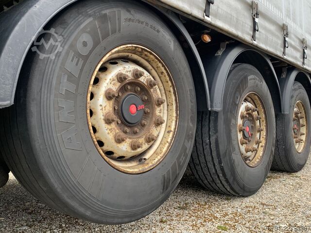 Open semitrailer with tarp SCHWARZMÜLLER Standard_ SAF_ LASI Code XL_ PK_ Liftachse