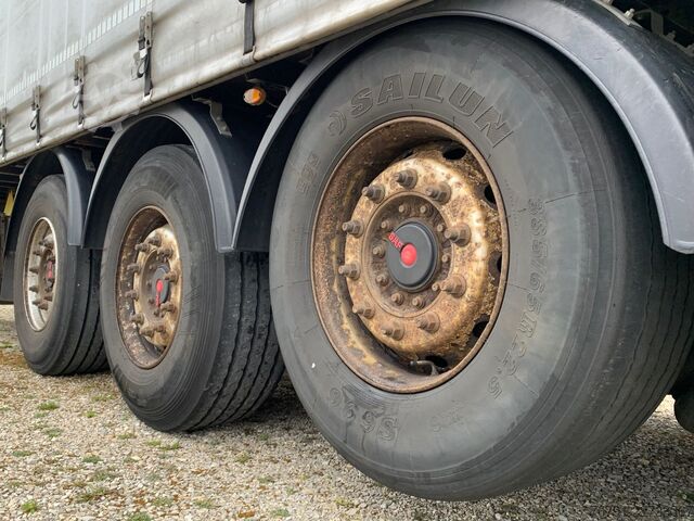 Open semitrailer with tarp SCHWARZMÜLLER Standard_ SAF_ LASI Code XL_ PK_ Liftachse