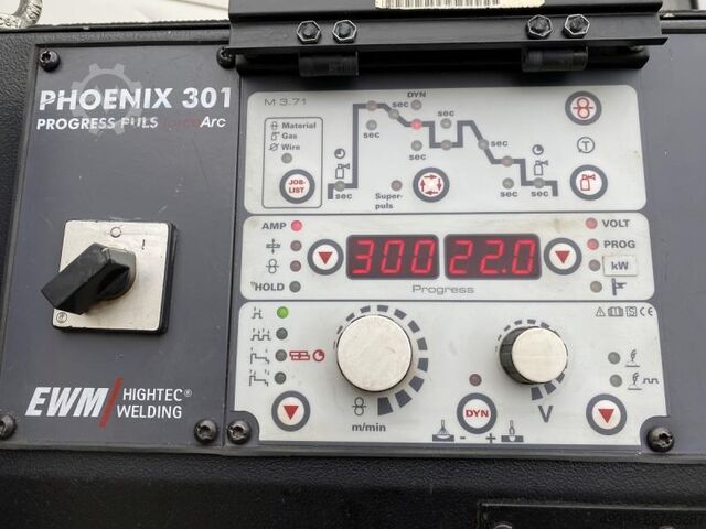 MIG/MAG pulse shielded gas welding machine, pulse machine, pulse welder, pulse device, welding machi EWM Phoenix 301 Progress Puls Force Arc