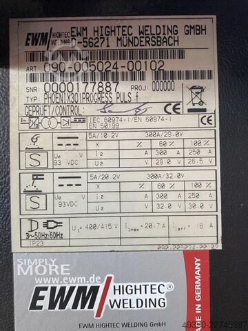 MIG/MAG pulse shielded gas welding machine, pulse machine, pulse welder, pulse device, welding machi EWM Phoenix 301 Progress Puls Force Arc