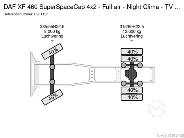 DAF XF 460 SuperSpaceCab 4x2 - Full air - Night Cli...