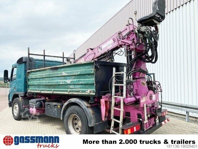 Tipper truck Volvo FM12-420 4x2 mit Heckkran Jonsered 1090, Hochsitz