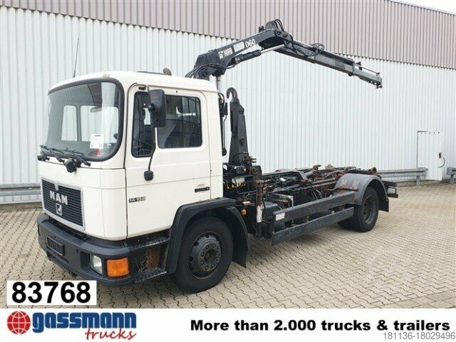 Camion benne à bras amovible MAN 14.152 F 4x2 BB mit Kran Hiab 060-2