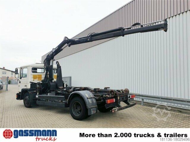 Camion benne à bras amovible MAN 14.152 F 4x2 BB mit Kran Hiab 060-2