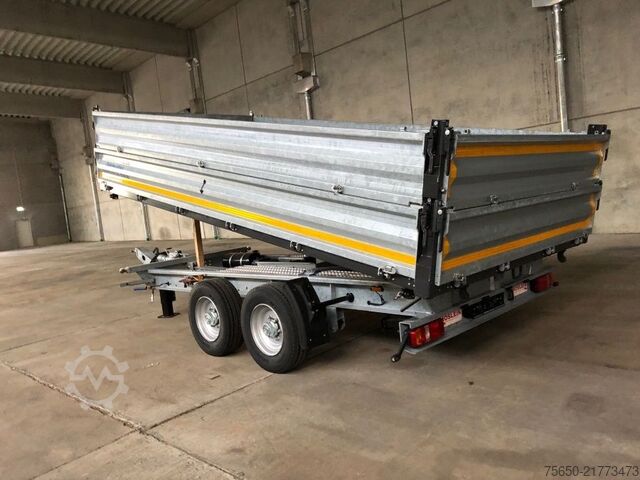 Rimorkio me karroceri të kthyeshme Möslein TTD13- BA Verzinkt  13 t Tandem Kipper Tiefladermit Bordwand- Aufsatz-- Neufahrzeug --