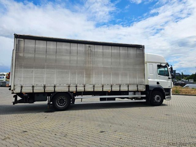 Platformas kravas automašīna ar tentu DAF DAF CF 310 Space Cab, Gardine, Ladebordwand 1,5