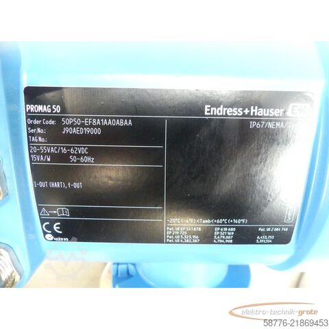 组成部分 Endress + Hauser 50P50 - EF8A1AA0ABAA SN: J90AED19000 --