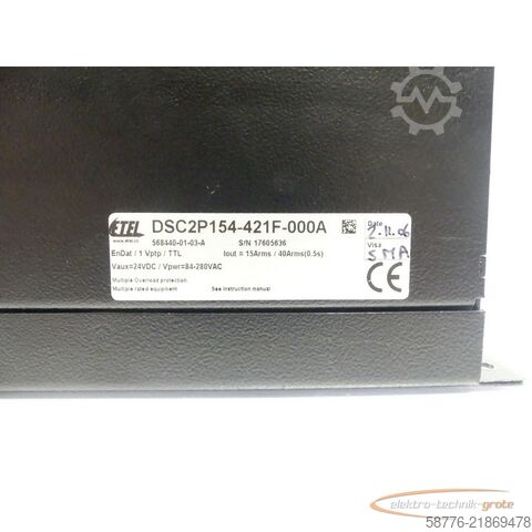 Στοιχείο  ETEL DSC2P154-421F-000A Servo Drive 568440-01 SN: 17605636