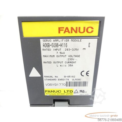 Komponent Fanuc A06B-6096-H116 SNV06Y91770 generalüberholt mit 12 Mon. Gewährl.