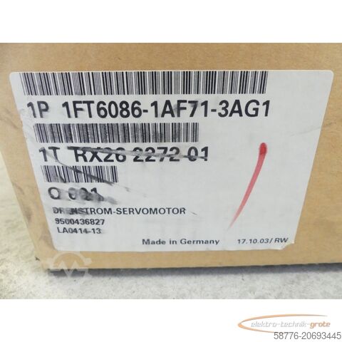 西门子电机 Siemens 1FT6086-1AF71-3AG1 Servomotor SN: 1TRX26227201 -  -