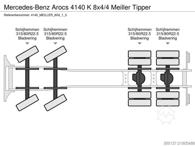 Lori sampah Mercedes-Benz Arocs 4140 K 8x4/4 Meiller Tipper (40 units)